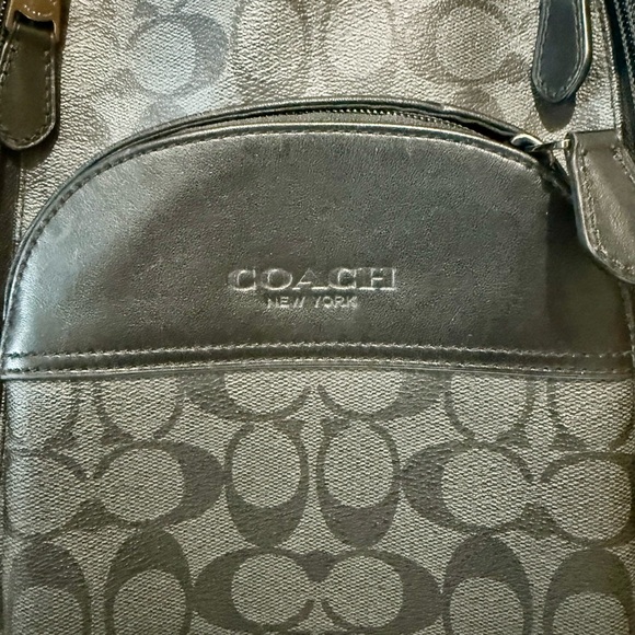 Coach Men's Gray and Black Signature Backpack - Picture 2 of 10
